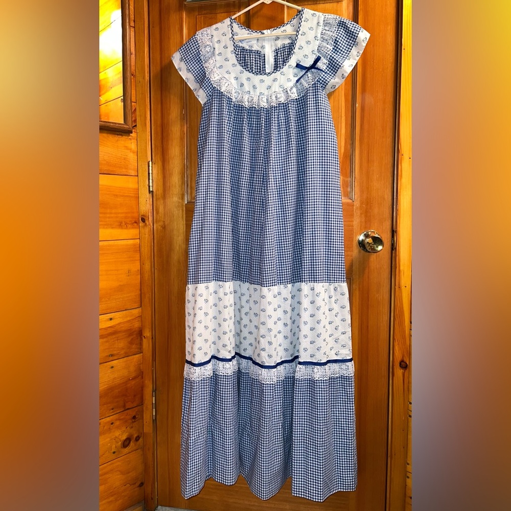 Blue and White Malumi of Hawaii MuuMuu